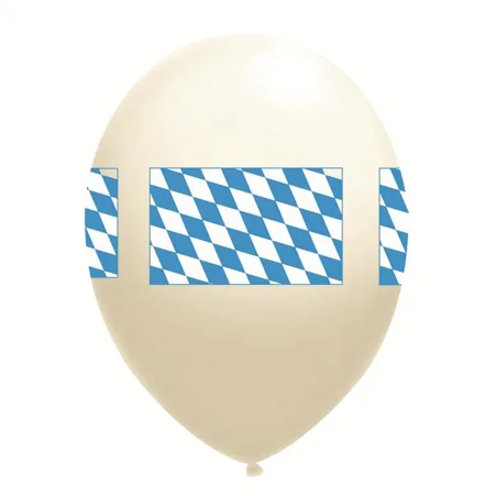 Cremefarbener Latexballon mit bayerischem Rautenmuster