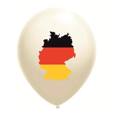 Cremefarbener Latexballon mit Deutschlandmotiv