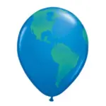 Latexballon mit Motiv Globus – Blau