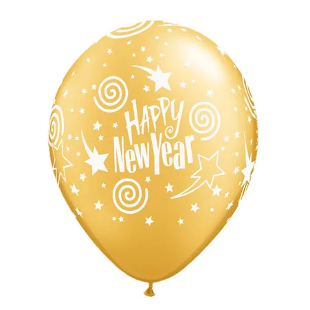 Goldener Latexballon mit Schriftzug „Happy New Year“
