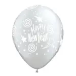 Latexballon mit Motiv Happy New Year – Silber