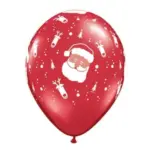 Latexballon mit Motiv Santa & Rentiere – Rot