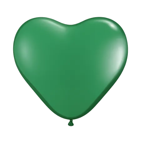 Mittelgrüner Latexballon in Herzform