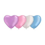 Latexballon Herzform – Pastell-Mix