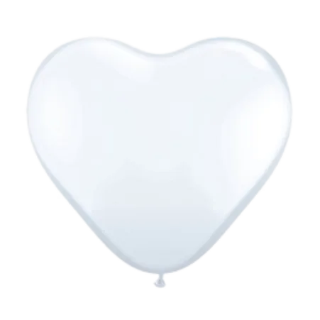 Weißer Latexballon in Herzform