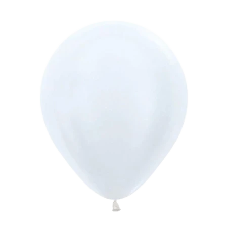 Latexballon in Tropfenform in Metallic Weiß