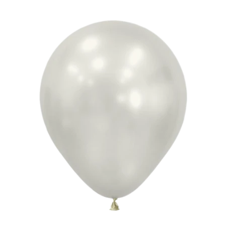 Latexballon in Tropfenform in Metallic Austernweiß