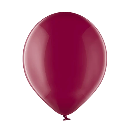 Burgunderroter transparenter Latexballon in klassischer Tropfenform
