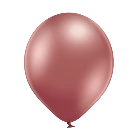 Roségoldfarbener Latexballon in Tropfenform mit Spiegelglanz