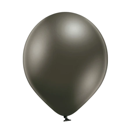 Anthrazitfarbener Latexballon in Tropfenform mit Spiegelglanz