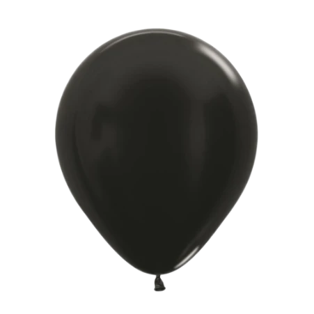 Latexballon in Tropfenform in Metallic Schwarz