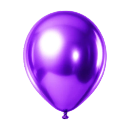Violetter Latexballon in Tropfenform mit Spiegelglanz