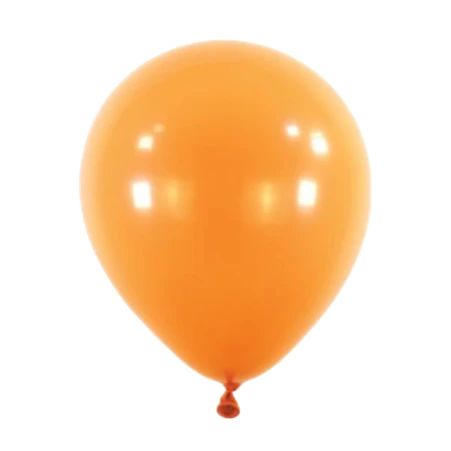 Mandarinenfarbener Latexballon in klassischer Tropfenform