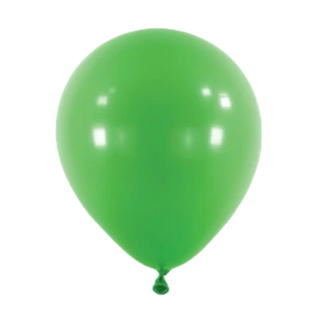 Festgrüner Latexballon in klassischer Tropfenform