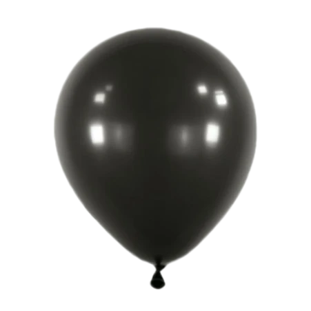 Tiefschwarzer Latexballon in klassischer Tropfenform