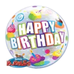 Bubbles Ballon – Happy Birthday Cupcakes | Transparent