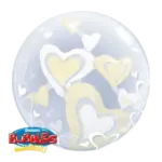 Double Bubbles Ballon – Herzen | Transparent