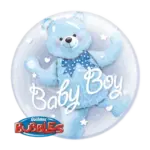 Double Bubbles Ballon – Baby-Boy Bärchen | Transparent
