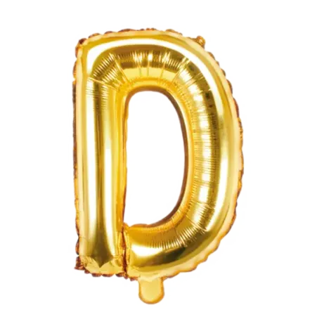 Goldener Folienballon in Form des Buchstabens D