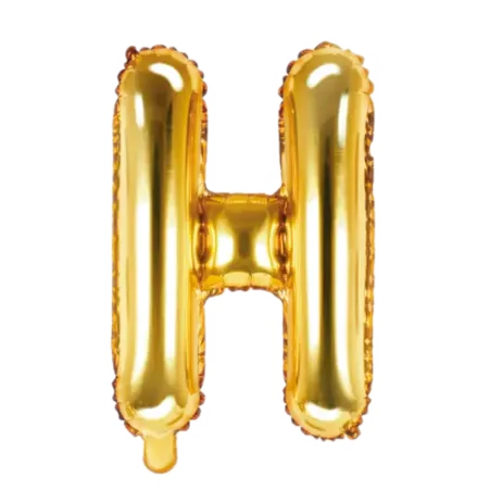 Goldener Folienballon in Form des Buchstabens H