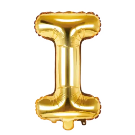 Goldener Folienballon in Form des Buchstabens I