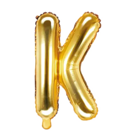 Goldener Folienballon in Form des Buchstabens K