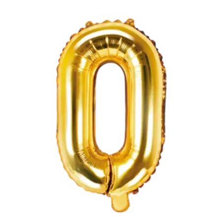 Goldener Folienballon in Form des Buchstabens O