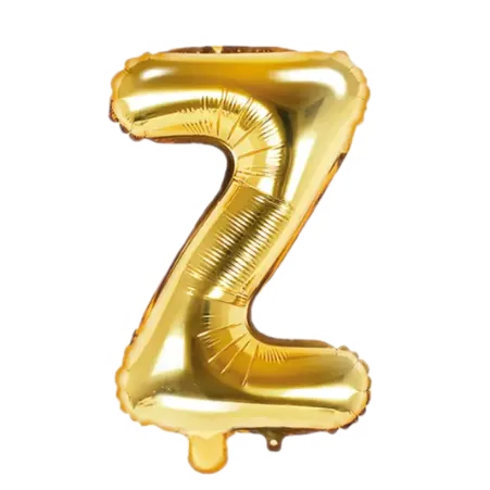 Goldener Folienballon in Form des Buchstabens Z