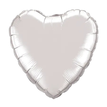 Silberner Folienballon in Herzform