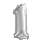 Folienballon Zahl – 1 | Silber