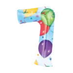 Folienballon Zahl – 7 | Bunt