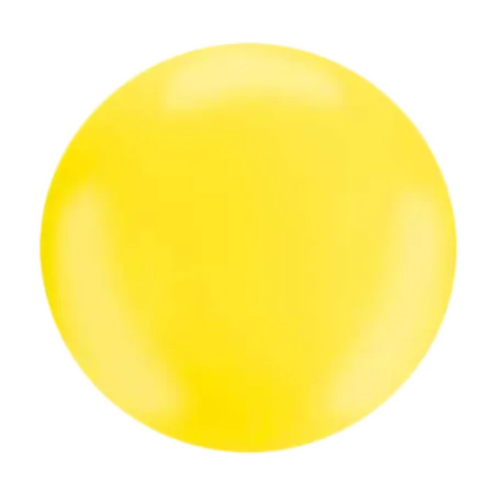 Gelber Latex-Kugelballon in annähernd kugeliger Form