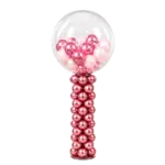 _Selbststehende Ballonfontäne in Roségold mit Bubble-Ballon und kleinen Innenballons