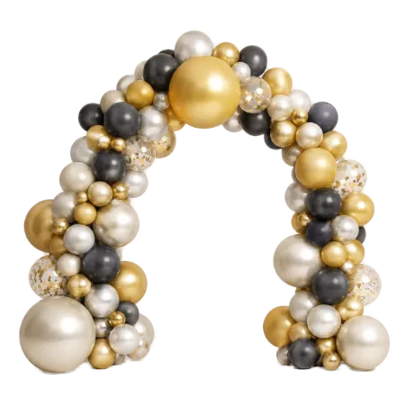 _Ballonbogen Selbststehendes Organic-Portal mit 3 verschiedene Goldtöne