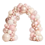 _Ballonbogen Selbststehendes Organic-Portal in Rosa-Roségold Weiß & Creme