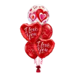 _Ballonstrauß I Love You Herzballons in Rot mit Bubble-Ballon