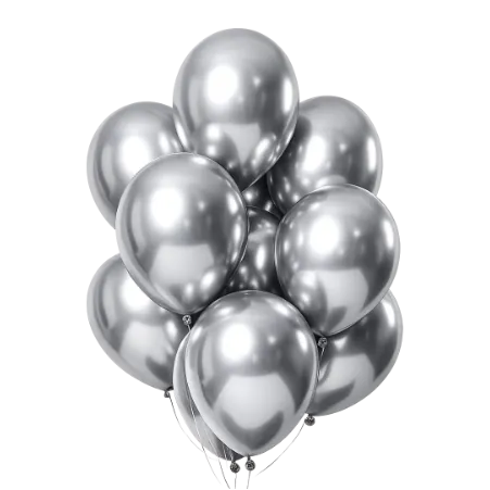 Ballonstrauß Spiegelglanz – Latexballons mit Mirror Effect | Silber