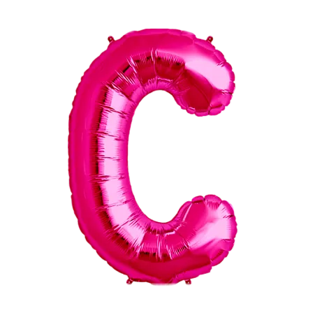 Pinker Folienballon in Form des Buchstabens C