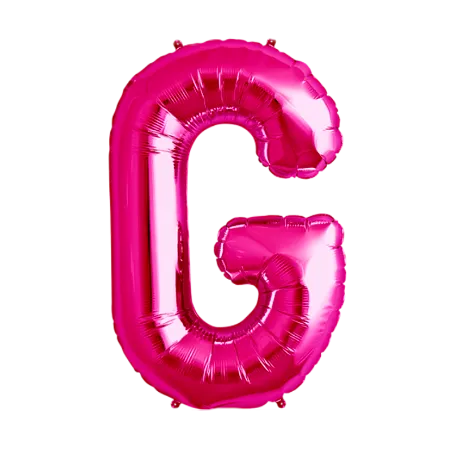 Pinker Folienballon in Form des Buchstabens G