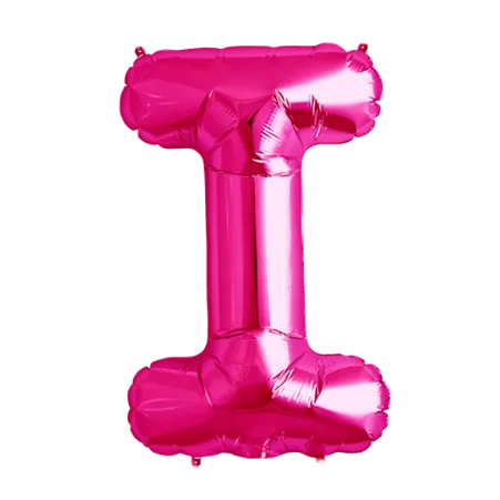 Pinker Folienballon in Form des Buchstabens I