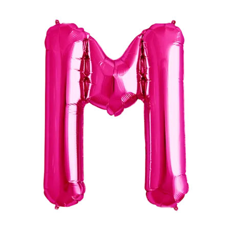 Pinker Folienballon in Form des Buchstabens M