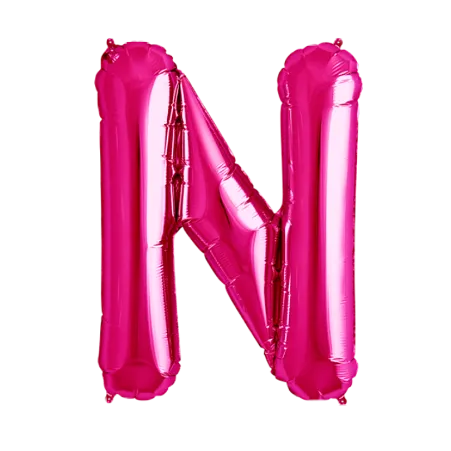 Pinker Folienballon in Form des Buchstabens N