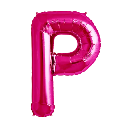Pinker Folienballon in Form des Buchstabens P