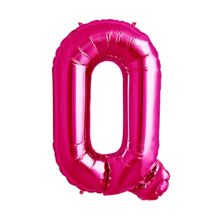 Pinker Folienballon in Form des Buchstabens Q