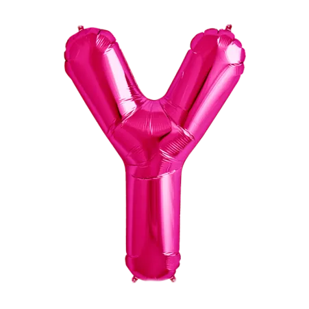 Pinker Folienballon in Form des Buchstabens Y