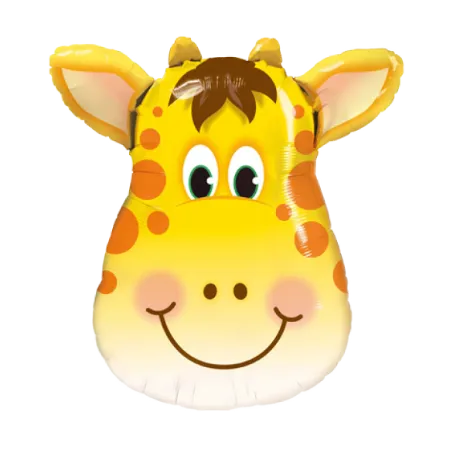 Folienballon in Form eines bunten Giraffenkopfes