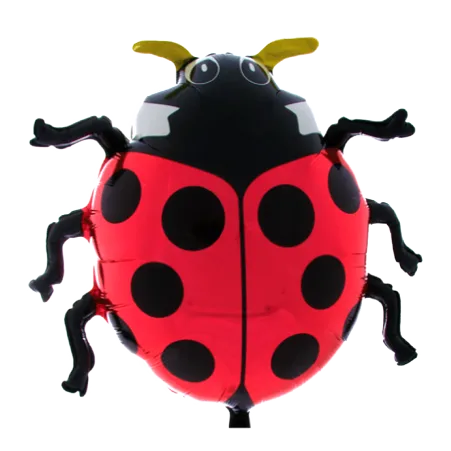 Rot-schwarzer Folienballon in Form eines Marienkäfers