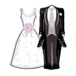 Folienballon Figur – Hochzeit Brautkleid & Frack