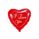 Folienballon Herz – I Love You mit Herzlinie klein | rot