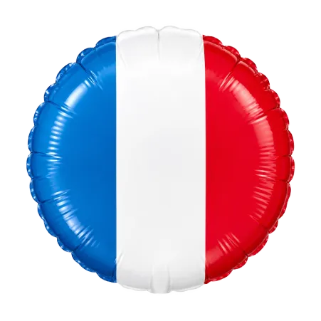 Runder Folienballon mit Frankreich-Flagge in Blau, Weiß und Rot